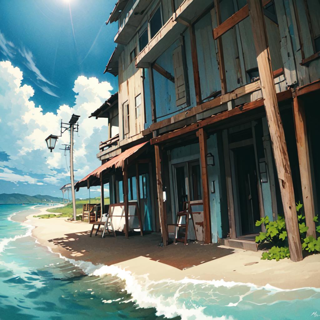 Anime Japanese Beach house Beautiful Landscape by Nico2713 on DeviantArt